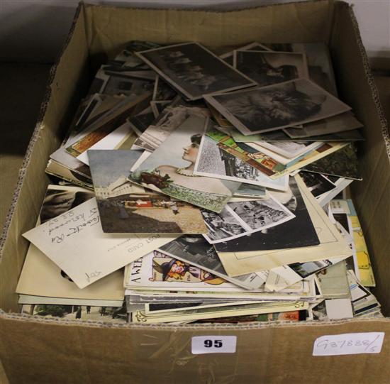 Box of mixed photographical postcards